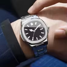 Fashion Square Men Business Watches Simple Calendar Quartz Watch for Mens Clock Reloj Hombre（Without Box）